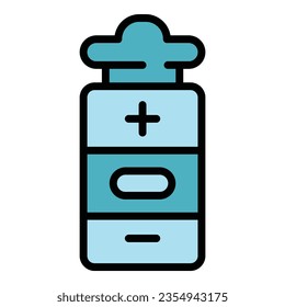 Smoke bottle cig icon outline vector. Vape cigarette. E pen cig color flat