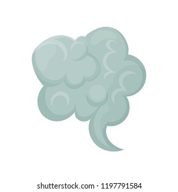 Smoke bubble, gray fog cloud vector Illustration on a white background