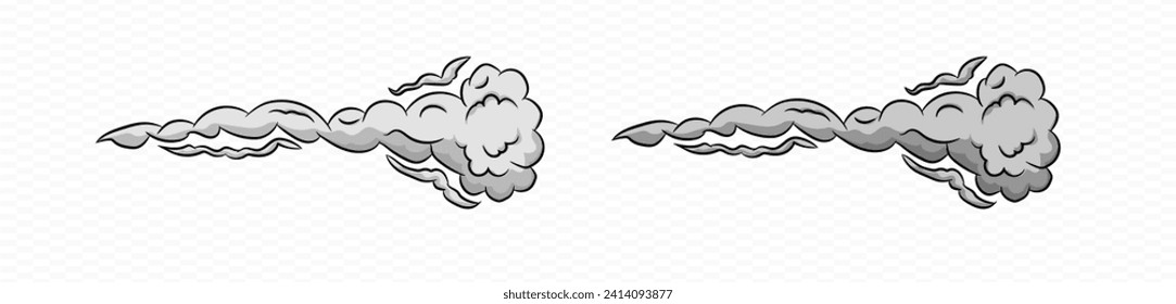 Rauch Cartoon Vektor Wind Puff. Comic Rauch-Speed-Puff