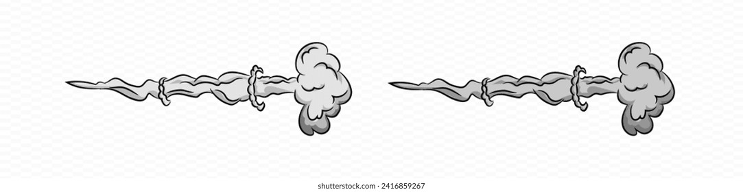 Smoke cartoon vector wind puff . Comic smoke speed puff