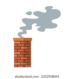 smoke from chimney flat vector illustration logo icon clipart isolated on white background