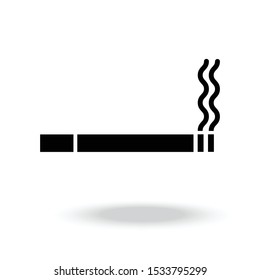 Smoke cigarette icon vector illustration. Smoke cigarette logo vector