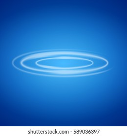 Smoke circle on blue background