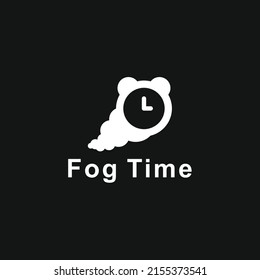 smoke clock logo design vector illustration