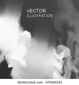 smoke cloud background on black backdrop. Vector illustration.