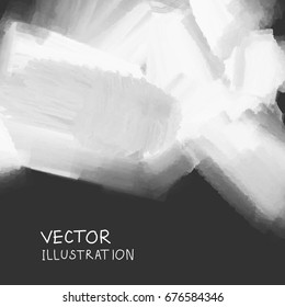 smoke cloud background on black backdrop. Vector illustration.