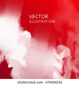 smoke cloud background on red backdrop. Vector illustration.