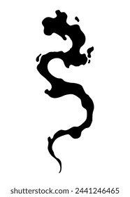 Smoke cloud black icon silhouette. Vector special effect of puff or steam cloud. Fire blast, smog or fume. Dust or vapor template isolated on white. Cartoon design element of comic book