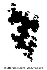 Smoke nube silueta de icono negro. Vector efecto especial de soplo o nube de vapor. Explosión de fuego, smog o humo. Plantilla de polvo o vapor aislado en blanco. Elemento de diseño de dibujos animados del cómic