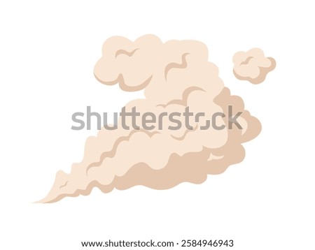 Smoke, cloud of dust, car exhaust stream, smog flow, animation of fast motion