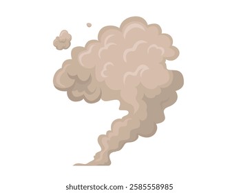 Smoke Cloud and Dust Explosion Puff, smog flow, animation of fast motion