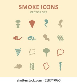 Smoke and cloud icons