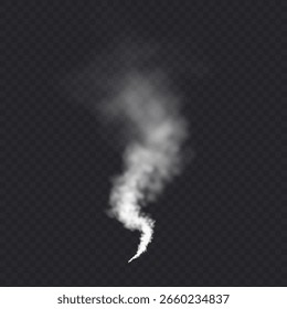 Smoke cloud isolated in transparent background. White realistic steam