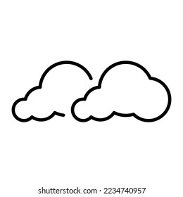 Smoke Cloud Shape Line Icon. Smog Air Toxic Climate Linear Pictogram. Dioxide Gas in Fluffy Sky Outline Icon. Exhalation Steam, Blow Dust Smoke Symbol. Editable Stroke. Isolated Vector Illustration.