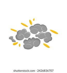 Rauchwolken, Staub und Partikelspuren von Radialbomben Explosion Vektor-Illustration