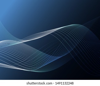 Smoke colorful vector wave on dark background 