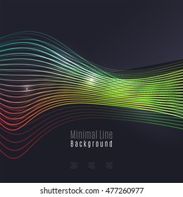 Smoke colorful vector wave on dark background with glowing and effects