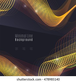 Smoke colorful vector wave on dark background with glowing and effects