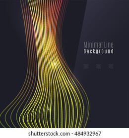 Smoke colorful vector wave on dark background with glowing and effects