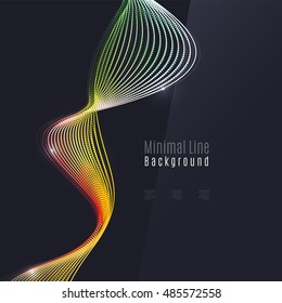 Ola vectorial colorida de humo sobre fondo oscuro con brillo y efectos