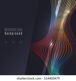 Smoke colorful vector wave on dark background with glowing and effects