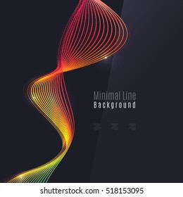 Smoke colorful vector wave on dark background with glowing and effects