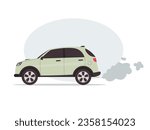 Smoke coming from car exhaust into air. Exhaust gas. car emission