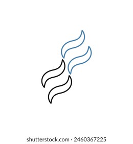 smoke concept line icon. Simple element illustration. smoke concept outline symbol design.