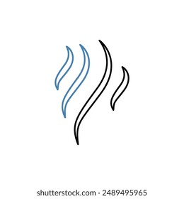 smoke concept line icon. Simple element illustration. smoke concept outline symbol design.