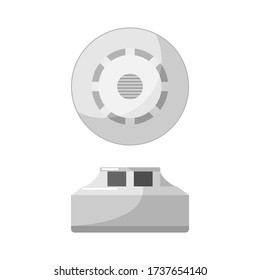 Smoke  detecting sensor icon isolated on white background. Fire sensor in flat style. Vector illustration