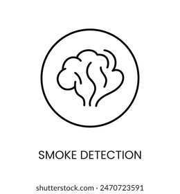 Smoke detection line vector icon with editable stroke