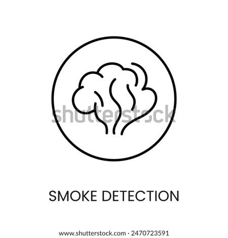 Smoke detection line vector icon with editable stroke