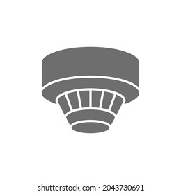 Smoke detector, alarm system grey icon. Isolated on white background