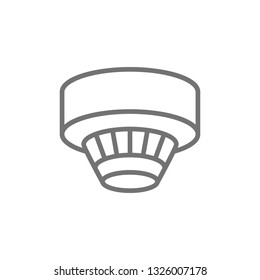 Smoke detector, alarm system line icon.