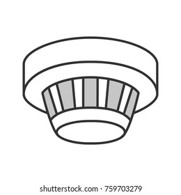 Smoke detector color icon  Fire alarm system  Isolated vector illustration