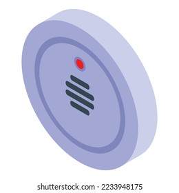Smoke detector control icon isometric vector. Fire alarm. Safety carbon