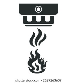 Smoke detector device against fire. flat illustration.