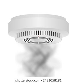 Smoke Detector and Fire Alarm. Smoke Alarm. Vector Illustration. 