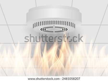 Smoke Detector and Fire Alarm. Smoke Alarm. Vector Illustration. 