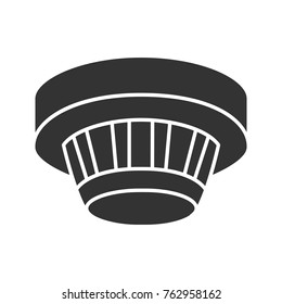 Smoke detector glyph icon. Fire alarm system. Silhouette symbol. Negative space. Vector isolated illustration