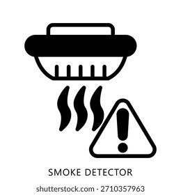 Smoke Detector Glyph Icon Mini-Illustration, für moderne Konzeption, Print, UI, UX-Kit, Web-und App-Entwicklung. Vektor verwandt mit Feuerwehrmann, Rettung und mehr
