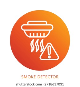 Smoke Detector Gradient Icon Mini Illustration, Use For Modern Concept, Print, Ui, Ux Kit, Web And App Development. Vector Related To Firefighter, Rescue And More