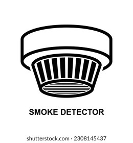 Smoke detector icon. Smoke alarm system isolated on background vector illustration.
