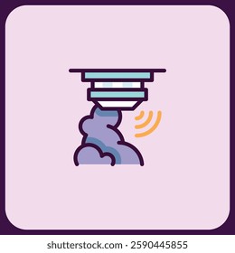 Smoke Detector Icon: Alerting System for Fire Safety