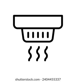 Icono del detector de humo para la seguridad del edificio frente al fuego
