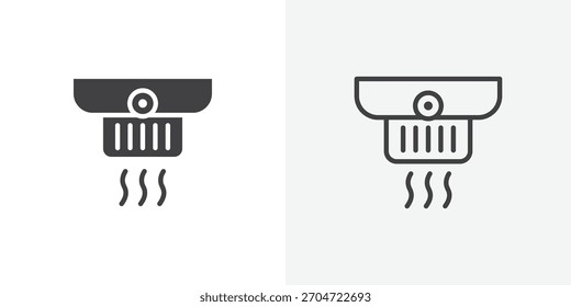 Smoke detector icon. collection of editable stroke line and solid flat styles.