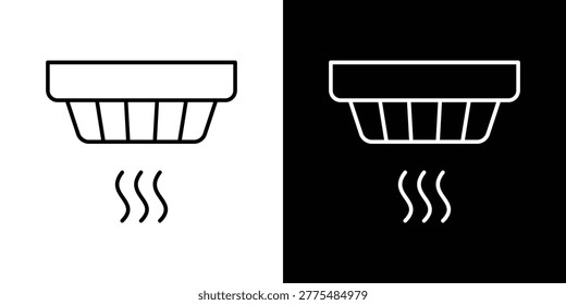 Smoke detector icon design stroke style set
