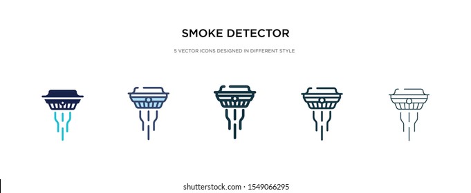 smoke detector icon in different style vector illustration. two colored and black smoke detector vector icons designed in filled, outline, line and stroke style can be used for web, mobile, ui