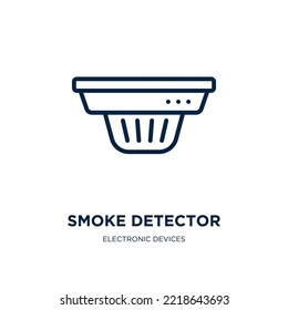 smoke detector icon from electronic devices collection. Thin linear smoke detector, smoke, detector outline icon isolated on white background. Line vector smoke detector sign, symbol for web and 