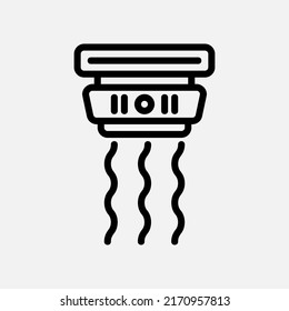 Smoke detector icon in line style about smart home, use for website mobile app presentation